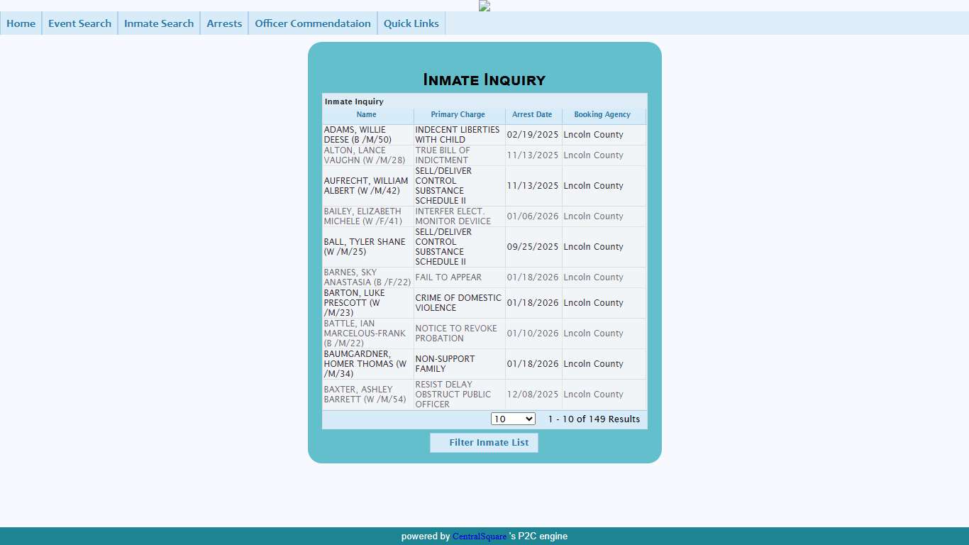 Lincoln County Sheriffs Office P2C